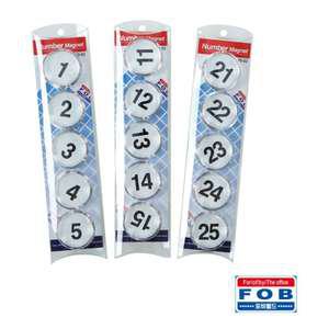 SN (6개) 포비 숫자 자석 홀더 SS-03 32mm 10개입 고무자석 광고용 교재용 교육용 자석부착