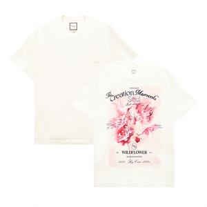 25SS 우영미 플라워 백로고 반팔 티셔츠 아이보리 W251TS06761I