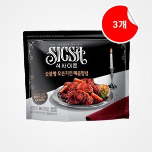 [롯데] 식사이론 숯불향 오븐치킨 매콤양념 330g, 3개