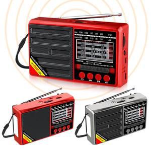 FM AM SW 휴대용 단파 라디오 3.5mm 헤드폰 잭 무선 MP3 방송 플레이어 비상 허리케인