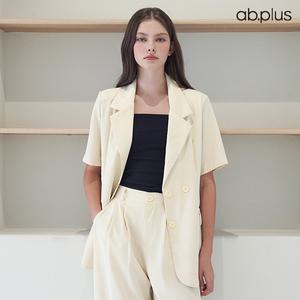 [ab.plus] 테일러드 반팔 자켓 핀턱 와이드 팬츠 세트 (LSZ2MJA1A)