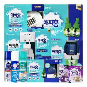 해피홈 리퀴드 리필 훈증기 매트 코드 플러그 에어넷 모기 기피제 퇴치제 모기향 에어졸 에어로솔 쿨액