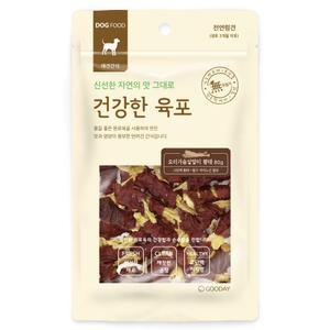 건강한육포 오리가슴살말이 황태 80g 져키 사사미 굿데이간식