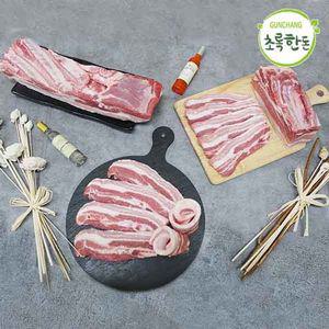 친환경 무항생제 돼지고기 초록한돈 삼겹살 2kg (500g 4팩)