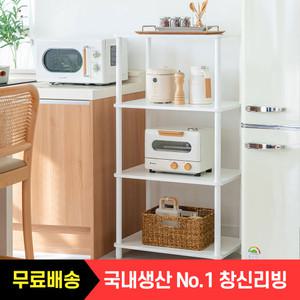 [창신리빙]모노선반 조립식 렌지대 4단 /수납장 2단 3단 다용도 선반 주방 전자렌지 틈새 냉장고