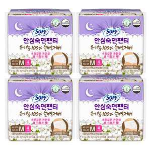 바디피트 안심숙면팬티 유기농 순면커버, 중형, 4P, 4개