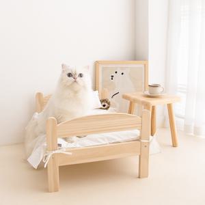 [캣트럴파크]강아지 고양이 반려동물 원목 침대 고양이해먹 강아지집