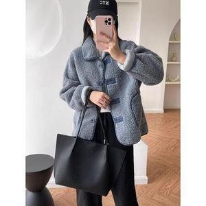 여성 바람막이 점퍼 일체형 따뜻한 코트 카라 루즈핏 맥이삭 램스울 기모 겨울 패딩 젠3