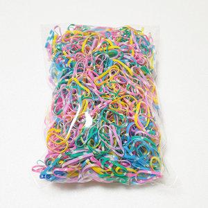 얌뚱이 100g 대용량 칼라고무밴드 머리끈 헤어 고무줄 악세사리 선물 예쁜 아동 여아 어린이집 유치원 검정 투명 파스텔 형광 투톤 핑크 밴드