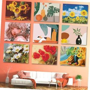 DIY 명화 유화그리기세트 그림 캔버스 색칠하기 20X20 해바라기그림액자