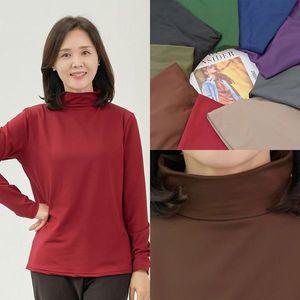 [NS홈쇼핑]마미소 기본 나염 폴라넥 티셔츠 목폴라 간절기 봄 가을 엄마 할머니 빅사이즈 40 60 마담..