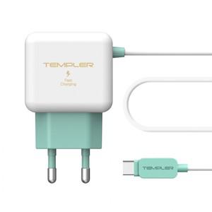 템플러 가정용 초고속 충전기 QC3.0 일체형 USB 1포트 (C타입) (ICTC-18WQC30U1)