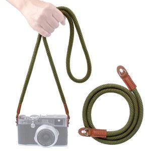 남성용 VKO 카메라 스트랩 사진작가 소프트 로프 넥 어깨 원형 홀 인터페이스가있는 DSLR SLR 미러리스 120cm 녹색