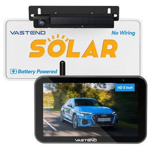 5인치 모니터 VASTEND 배터리 구동 RV 카메라 시스템 3분 DIY 설치 후방 HD 1080P 후진 카메라, 밴 SUV 픽업 트레일러 캠퍼, VS-5A