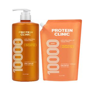 엘라스틴 프로틴클리닉 고영양 단백질 샴푸, 1000ml, 1개 + 리필, 900ml, 1개