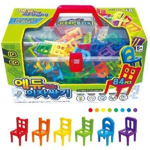 오로라 의자쌓기 84pcs 보관함 포함 마이홈 킵박스 어린이 균형감각 사고력 발달 보드게임