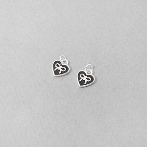 싼비즈 [8-512-06]순은펜던트 에폭하트리본+O링 8x9.3mm 실버925 무도금 ,1개