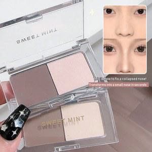 하이라이터 조각, 매트 섀도우 그레이 컨투어링 볼터치 볼사이드 블러셔 2in1 파우더 2색 메이크업 쉐이딩 V라인 팔레트, 플래터,