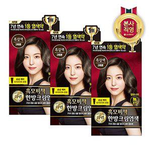 [LG생활건강]리엔 흑모비책 크림 염색약 120g 흑갈색 x 3개