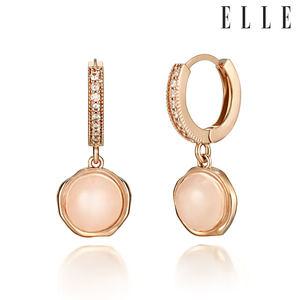 [엘르주얼리] 14K 로즈쿼츠 귀걸이 (gold pin) ELGPEE108