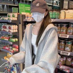 [오노마] ONM 2컬러 후드 무지 간절기 잠바 집업 여자 루즈핏