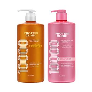 엘라스틴 프로틴클리닉 고영양 단백질 샴푸, 1000ml, 1개 + 트리트먼트, 피치블로썸향, 1000ml, 1개	