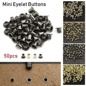 바늘 미니 아일렛 버튼 금속 버클 스냅 DIY 인형 벨트 가방 신발 의류 재봉 액세서리 5mm 0mm 50