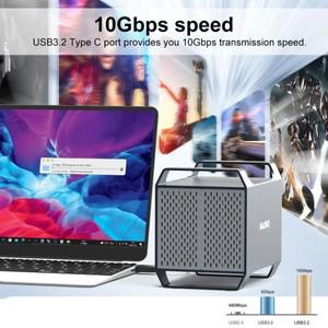 MAIWO 하드 드라이브 도킹 스테이션 4 베이 SATA-USB C HDD 3.5인치 외부 박스(HDMI UASP 포함)