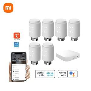 투야 스마트봇Xiaomi Tuya Zigbee 온도 조절 라디에이터 밸브 Alexa Google 홈과 호환되는 지능형 무선 모