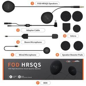 Fodsports HRSQS 스피커 헤드폰(마이크 포함)은 FX7 오토바이 헬멧에만 적합합니다. 블루투스 인터콤 헤드