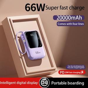 미니 보조베터리 충전 빠르게 화면 LED 디지털 디스플레이 외부 배터리 케이블 iPhone Samsung Huawei 2000