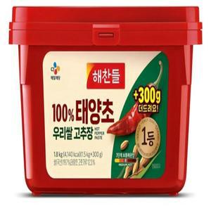 해찬들 100% 태양초 우리쌀 고추장 1.8kg