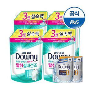 [다우니] 프리미엄 세탁세제 액체형 탈취실내건조 리필 1.4Lx4 + 200MLx...
