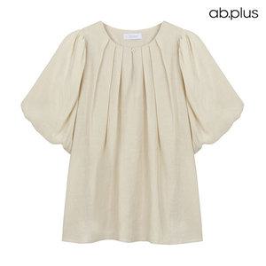 [ab.plus] 핀턱 주름 퍼프 소매 반팔 블라우스 (LSZ2MB34A)