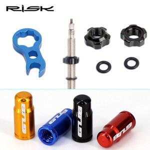 자전거 밸브 캡 튜브 뚜껑 마개 RISK 도로 너트 와셔 세트 MTB 프레스타 타이어 고정 사이클링 보호 부품