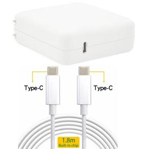 케이블 포함 전원 공급 장치 USB C 교체 충전기 어댑터 맥북 프로 13 12 인치 2018 A1706 A1534 20.3V 3A 6