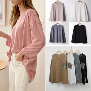 봄 신상 빅사이즈 롱 티셔츠 스판 브이넥 라운드 7부 긴팔 66~120size 베이직 오버핏 간절기 tee 모음