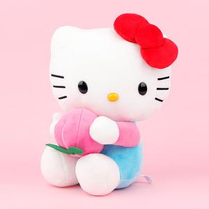 산리오 헬로키티 과일 복숭아 인형 25cm 동물 고양이 애착