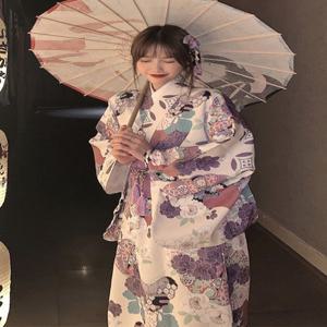 전통의상 기모노 유카타 가운 유타카 여성용 축제 프 이즈 하늘색 의류