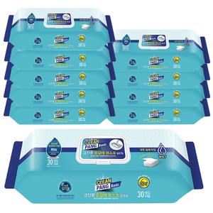 크린팡 평량 65g 두꺼운 물걸레 청소포 10팩 300매 고급캡형 정전기청소포 10개 600매 청소 물티슈 특대형