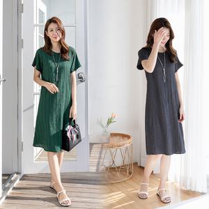 데일리 차르르 시원한 촉감 반팔 인견 플리츠 원피스 자연섬유 여름 가벼운 2334S