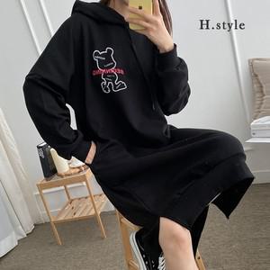 H스타일TS베어후드원피스 가을 OPS 원피스 쉬폰 홈웨어 캐주얼 라운지