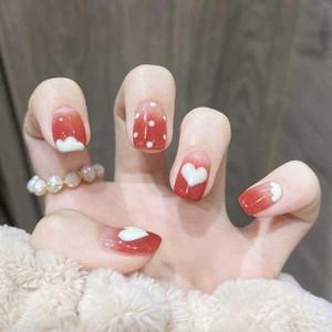 아트박스 홀리지 그라데이션 레드 하트 붙이는 네일팁 [24tips]