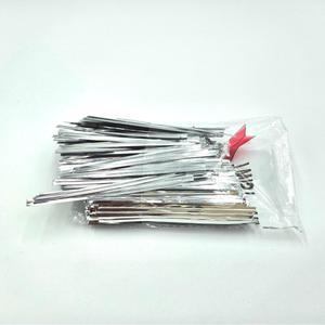 빵끈 은색 8cm 포장용 타이 철사 끈 800개  QM-010