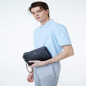 닥스 액세서리 남성 24SS [스테디셀러]블랙 체크배색 소가죽 클러치백 WBBA4E716BK