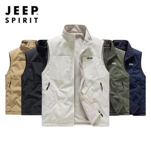 지프 JEEP SPIRIT 남녀공용 양면 리버시블 후리스 베스트 조끼 아웃도어 패딩 가을 겨울 바람막이 등산 런닝 운동 JP7986