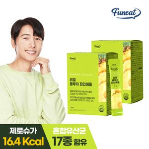 퍼니트 리얼 콤부차 파인애플 30포 x 2박스 / 스코비 분말 당류제로 탄산