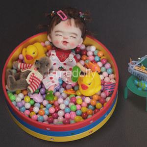 귀여운 1/12 스케일 미니 컬러 볼 풀 미니어처 인형 집 방 가구 액세서리 장난감