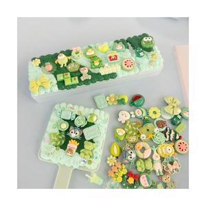 DIY 예쁜 연두색 필통 거울 꾸미기 세트 만들기 데코덴