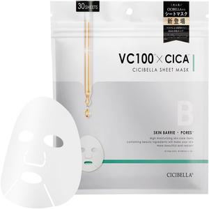 시시베라 시트 마스크 페이스 팩 30 장 얼굴 대용량 티 트리 비타민 c VC100 일본제 보습 건조 스킨 케어